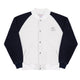 Fleece Bomber (White/Navy)