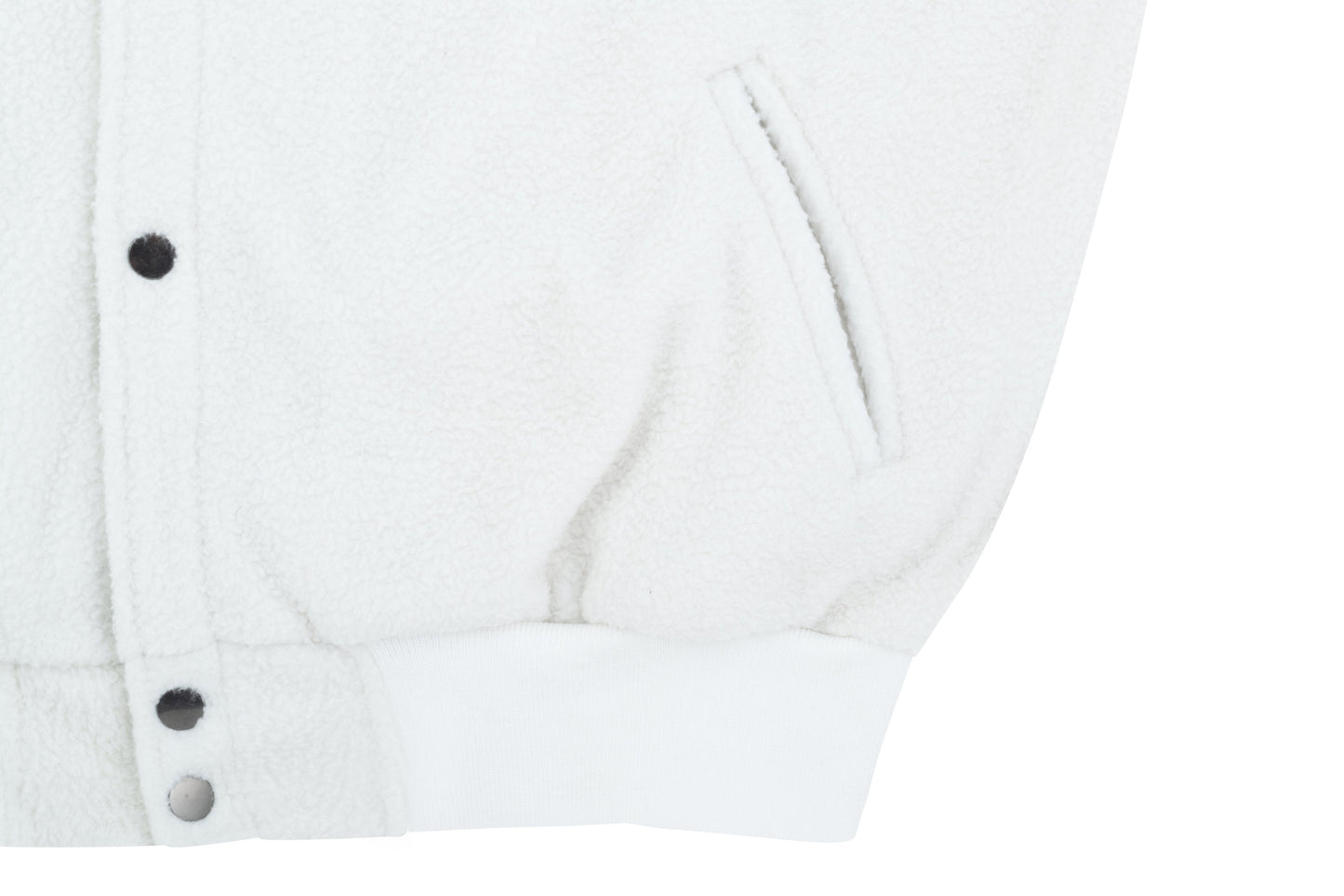 Fleece Bomber (White/Navy)