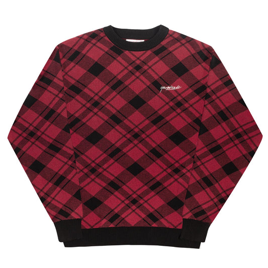 Plaid Knit (Red/Black)